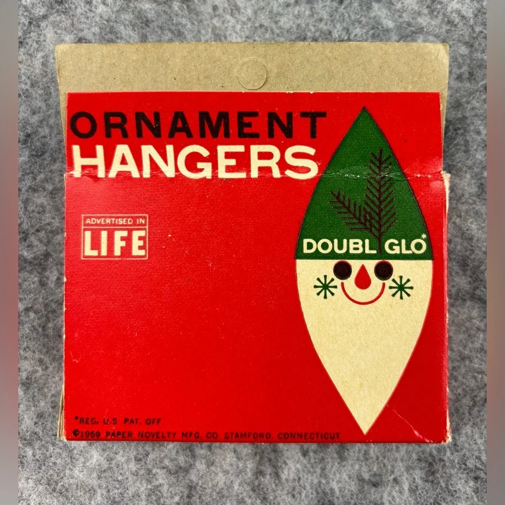 Doubl Glo | Christmas Tree Hangers | Paper Novelty Mfg Company Original Box 1959